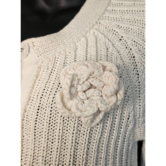 Talbots Knit Bell Sleeves Button Front Cardigan Ivory Small - Picture 12 of 16